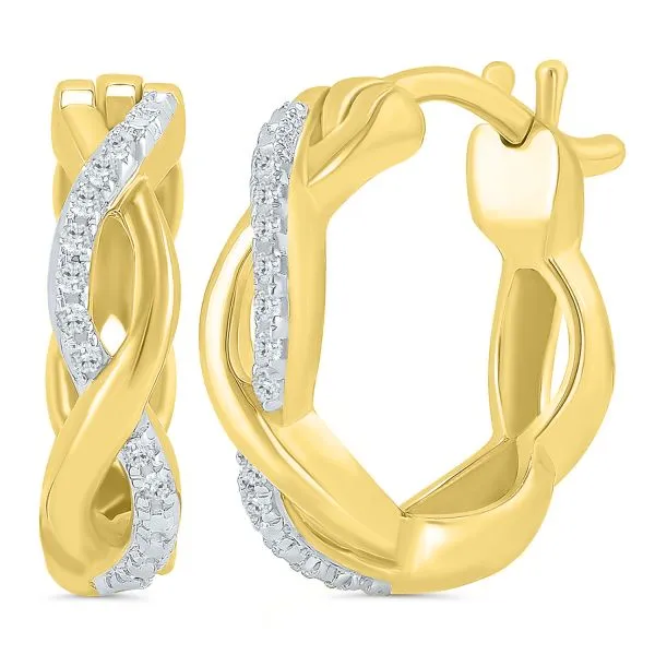 Diamond Twisted Hoop Earrings similar item image