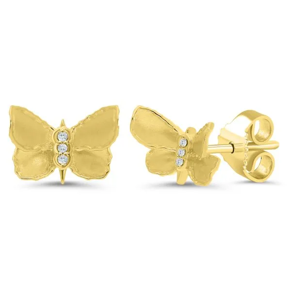 Round Diamond Butterfly Earrings similar item image