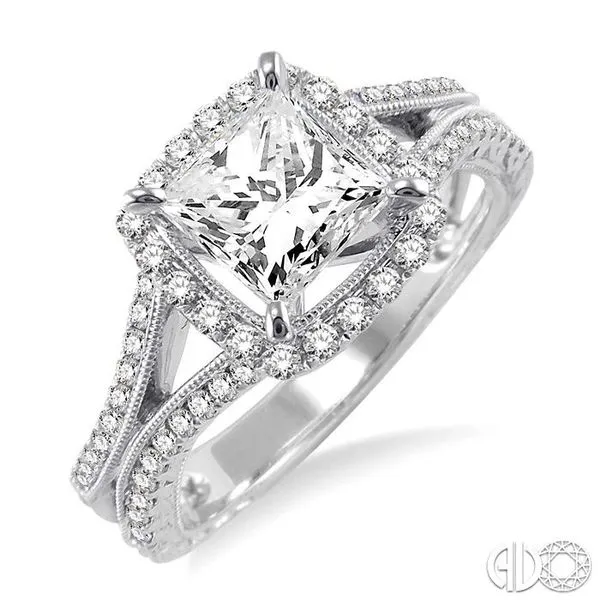 Petite Princess Diamond Bridge Engagement Ring by MDC Diamonds | White