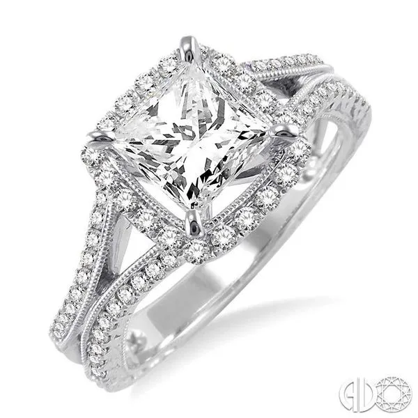 Ashi 1/2 Ctw Diamond Semi-Mount Engagement Ring in 14K White