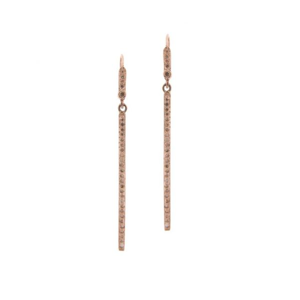 The Alice Earrings with Champagne diamonds in Rose Gold Grogan Jewelers Florence, AL