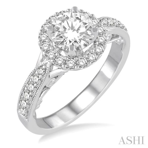 1/2 Ctw Diamond Semi-mount Engagement Ring in 14K White Gold Grogan Jewelers Florence, AL
