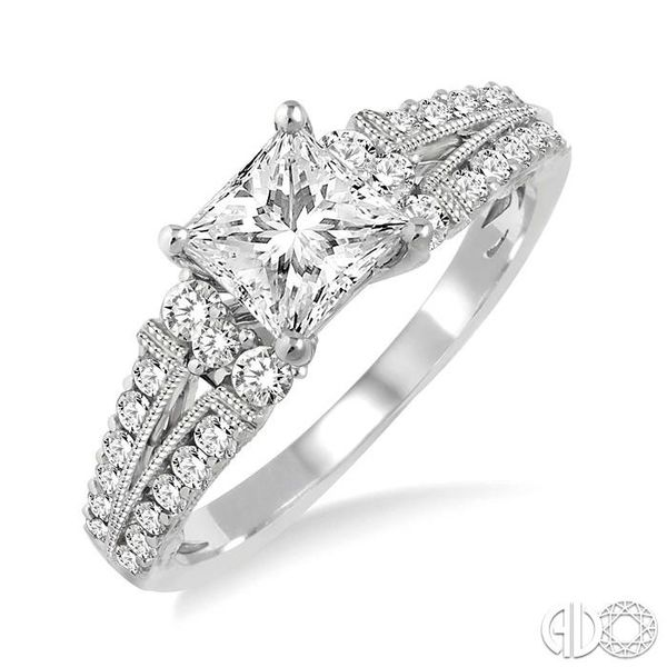 Ashi 1 1/10 Ctw Diamond Engagement Ring with 5/8 Ct Princess Cut