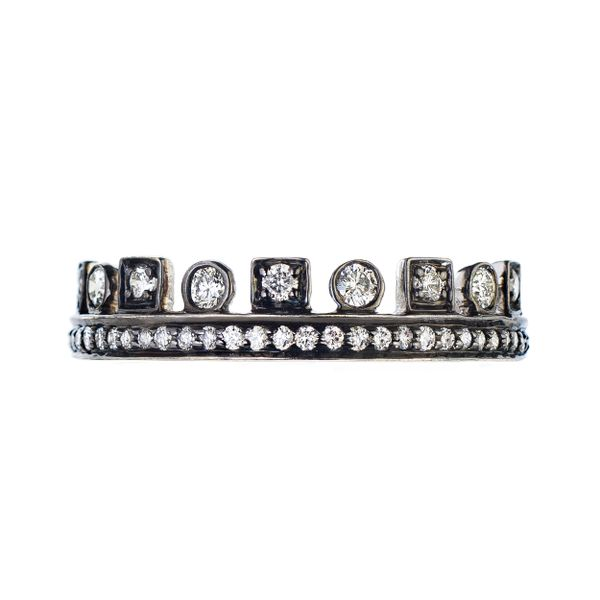 The Crown Band in Black Gold and White Diamonds Grogan Jewelers Florence, AL