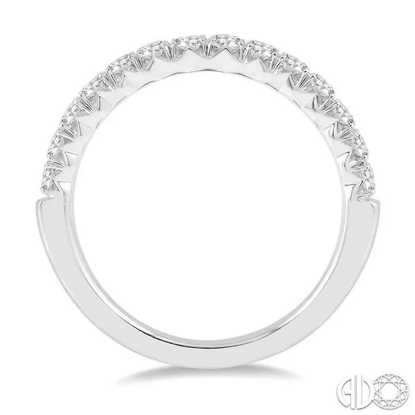 3/4 Ctw Round Cut Diamond Wedding Band in 14K white Gold