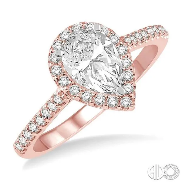 2 Carat Pear Shape Rose Gold Engagement Ring