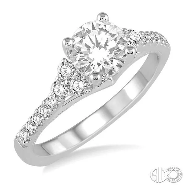 1 Ctw Diamond Engagement Ring with 5/8 Ct Round Cut Center Stone in 14K White Gold similar item image