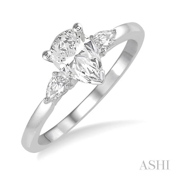 1/5 ctw Pear Cut Diamond Semi-Mount Engagement Ring in 14K White Gold Grogan Jewelers Florence, AL