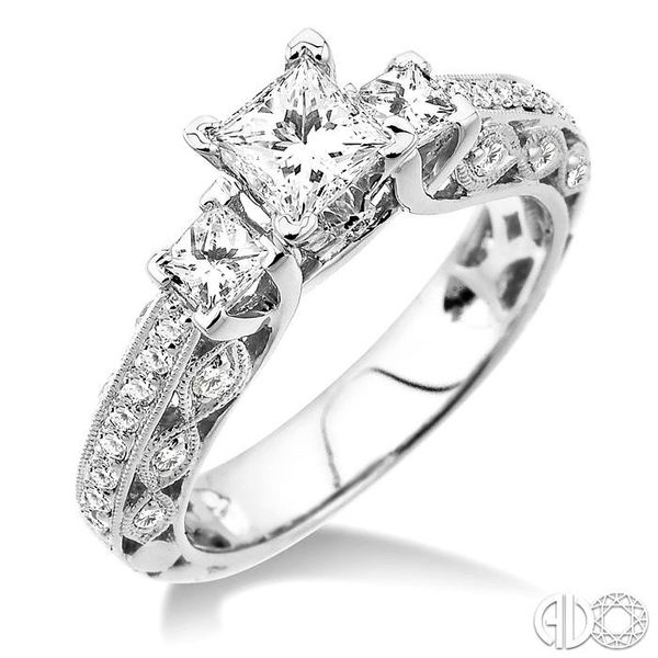Vintage Diamond Bridge Engagement Ring by MDC Diamonds | White