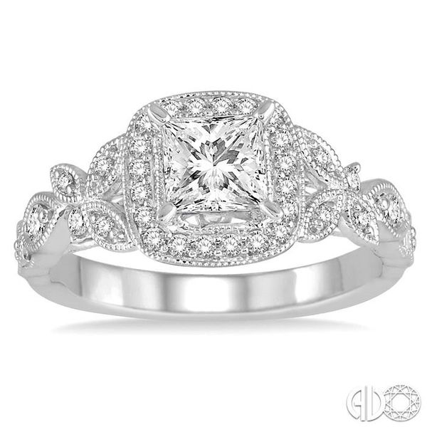 Petite Princess Diamond Bridge Engagement Ring by MDC Diamonds | White