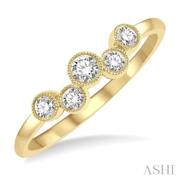 1/4 ctw Circular Link Round Cut Diamond Fashion Ring in 14K Yellow Gold Grogan Jewelers Florence, AL
