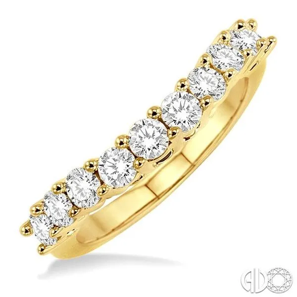 1 Ctw Round Cut Diamond V Shape Band in 14K Yellow Gold