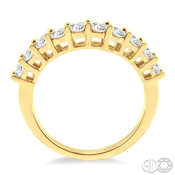 1 Ctw Round Cut Diamond V Shape Band in 14K Yellow Gold