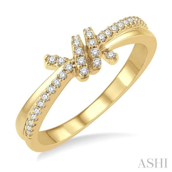 1/6 ctw Love Knot Round Cut Diamond Crisscross Fashion Ring in 10K Yellow Gold Grogan Jewelers Florence, AL