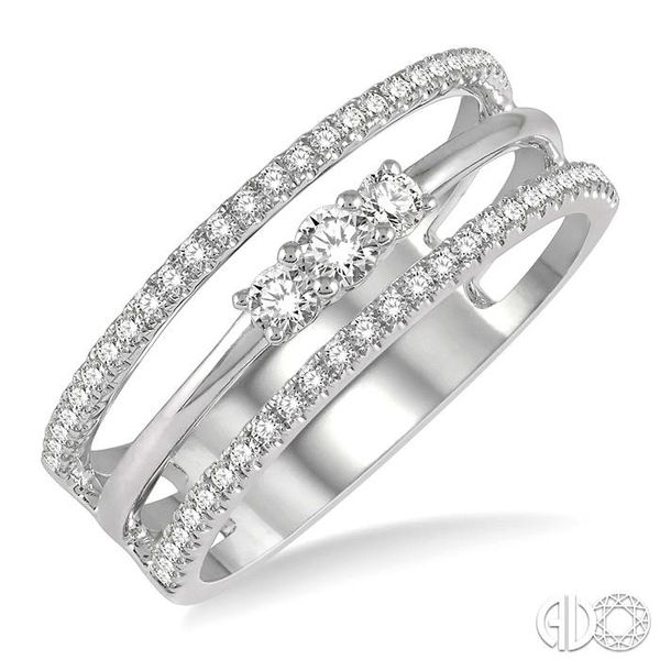 Ashi 3/8 ctw Triple Split Top Round Cut Diamond Fashion Ring in 14K White Gold 368A4GJFHWG | Grogan Jewelers By Lon Ashi 3/8 ctw Triple Split Top Round Cut Diamond Fashion Ring in 14K White Gold 368A4GJFHWG | Grogan Jewelers By Lon