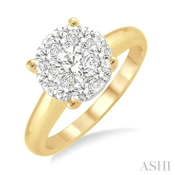 1 Ctw Lovebright Round Cut Diamond Ring in 14K Yellow and White Gold Grogan Jewelers Florence, AL