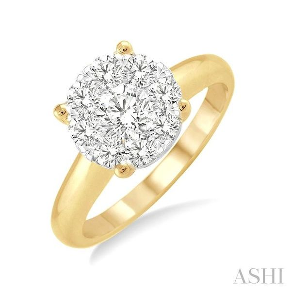 3/4 Ctw Lovebright Round Cut Diamond Ring in 14K Yellow and White Gold Grogan Jewelers Florence, AL