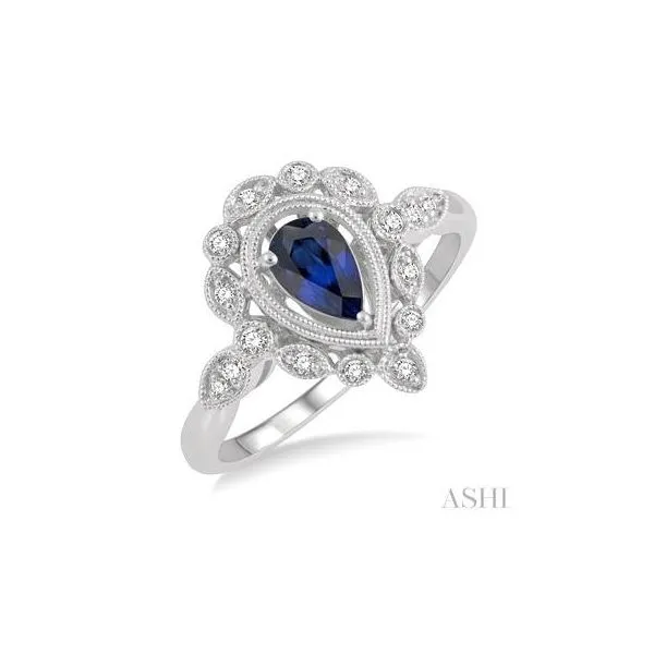 PEAR SHAPE GEMSTONE & DIAMOND RING similar item image