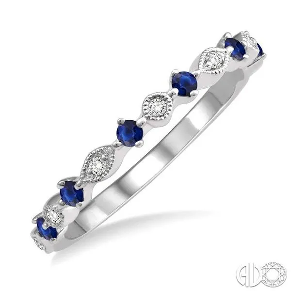 1.80 MM Round Cut Sapphire and 1/20 Ctw Round Cut Diamond...