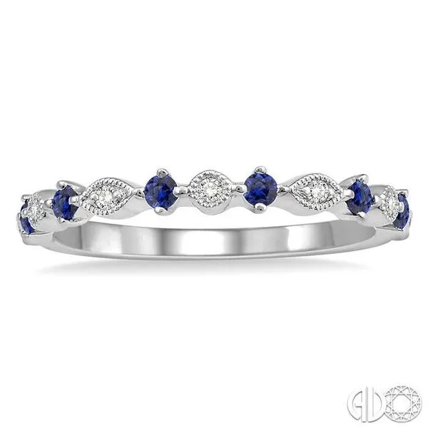 1.80 MM Round Cut Sapphire and 1/20 Ctw Round Cut Diamond...