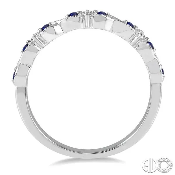 1/10 Ctw Round Cut Diamond and 1.25mm Sapphire Precious W...