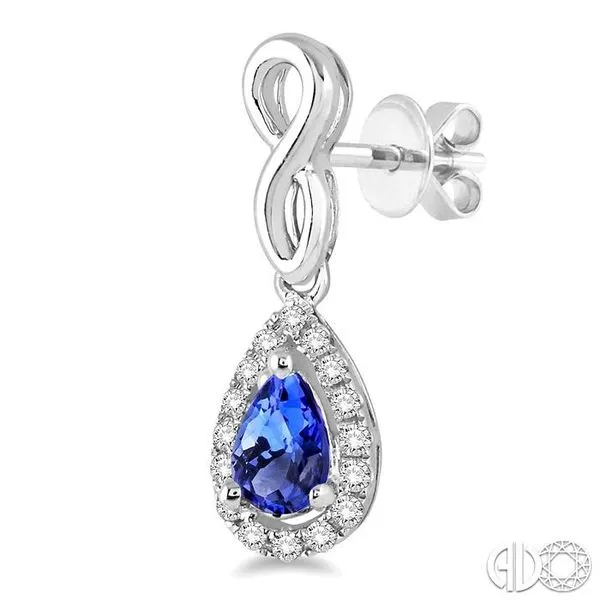 5x3 MM Pear Shape Tanzanite and 1/6 Ctw Round Cut Diamond...
