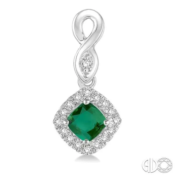 4x4 MM Cushion Cut Emerald and 1/5 Ctw Round Cut Diamond ...