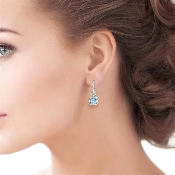 Aquamarine diamond earrings Clearance