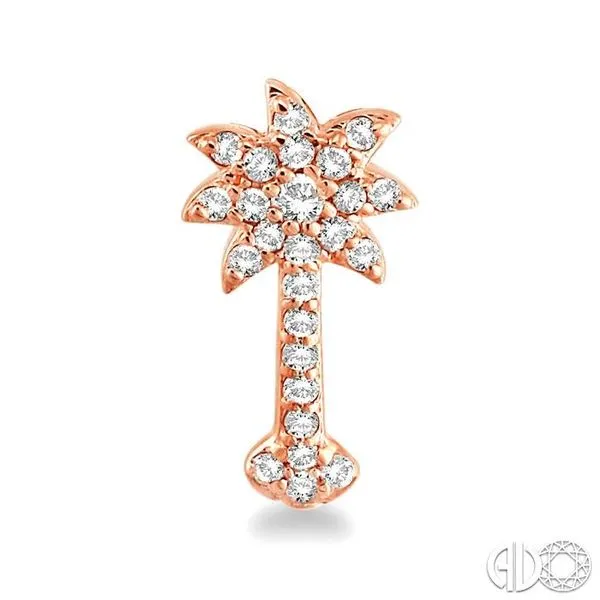 1/4 Ctw Round Cut Diamond Palm Tree Earrings in 10K Rose ...