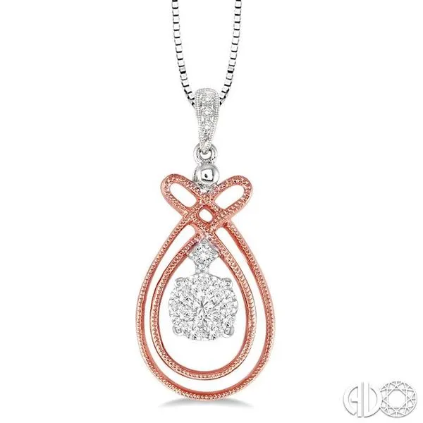 1/4 Ctw Lovebright Round Cut Diamond Pendant in 14K Rose ...