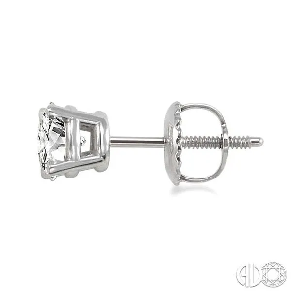 3/4 Ctw Round Cut Diamond Stud Earrings in 14K White Gold