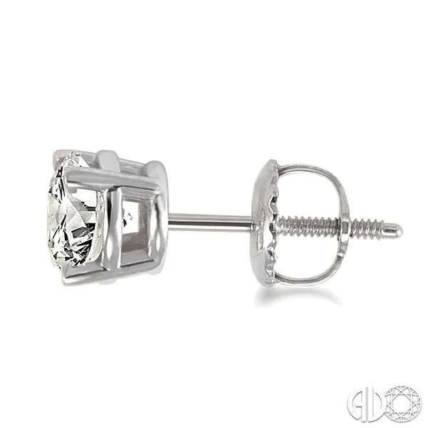 1 1/2 Ctw Round Cut Diamond Stud Earrings in 14K White Gold