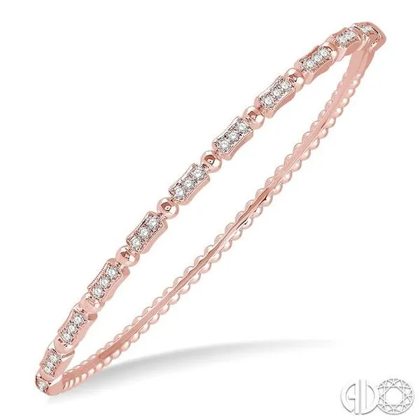 1/2 Ctw Box Link Round Cut Stackable Diamond Bangle in 14...
