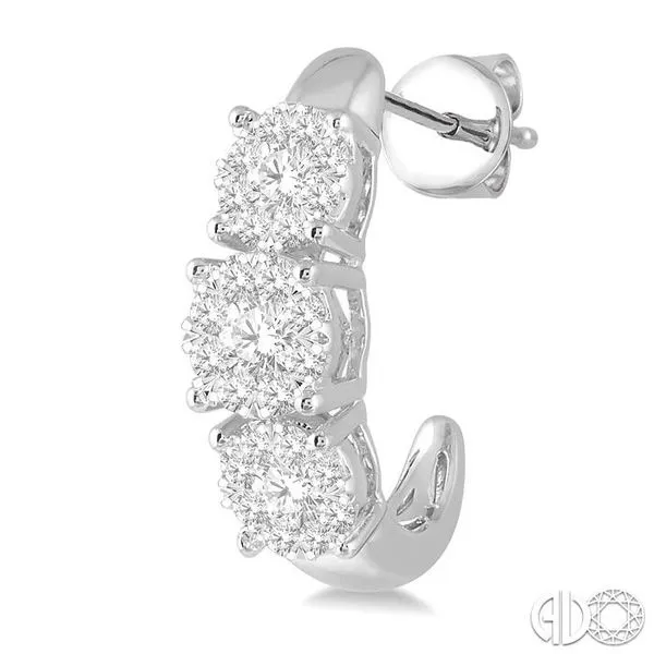 1 1/4 Ctw Lovebright Round Cut Diamond Earrings in 14K Wh...