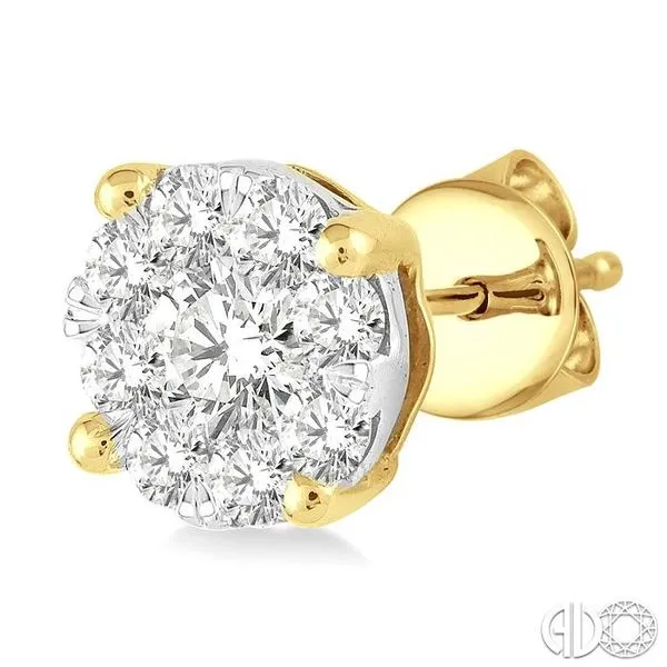 1 Ctw Lovebright Round Cut Diamond Earrings in 14K Yellow...