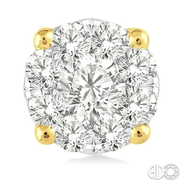1 Ctw Lovebright Round Cut Diamond Earrings in 14K Yellow...