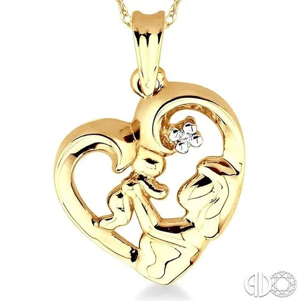 14K store Yellow Gold Children's Heart Pendant