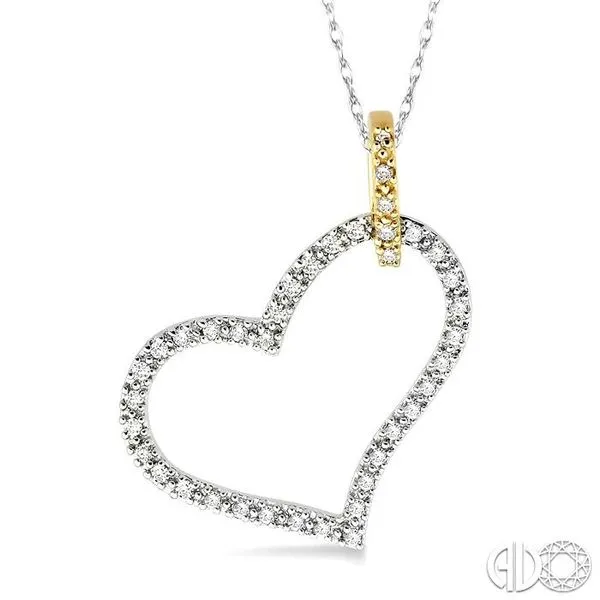 10k Gold Diamond Heart Pendant With Necklace deals - NWT