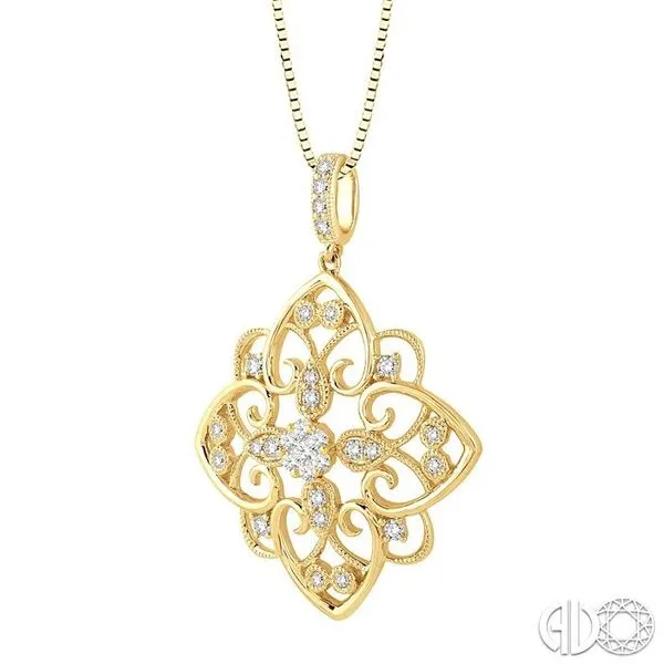 1/3 Ctw Round Cut Diamond Lovebright Pendant in 14K Yello...