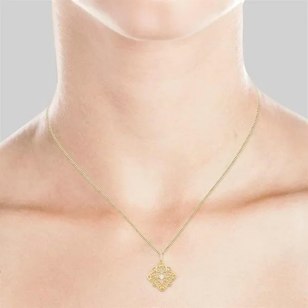 1/3 Ctw Round Cut Diamond Lovebright Pendant in 14K Yello...
