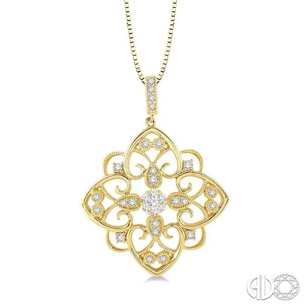 1/3 Ctw Round Cut Diamond Lovebright Pendant in 14K Yello...