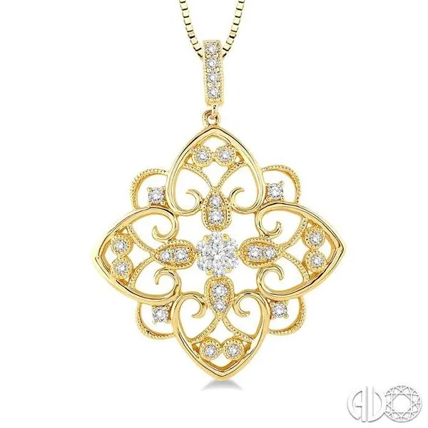 1/3 Ctw Round Cut Diamond Lovebright Pendant in 14K Yello...