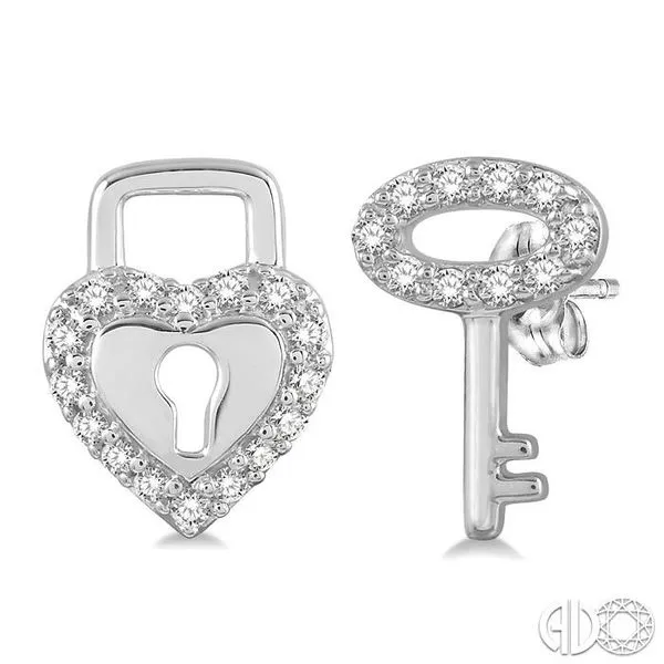 PADLOCK AND KEY EARRINGS - Gold / Silver