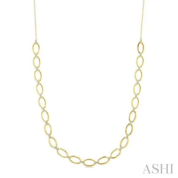 .80CTRDDM OPEN LINK NECKLACE YG 14K-G*