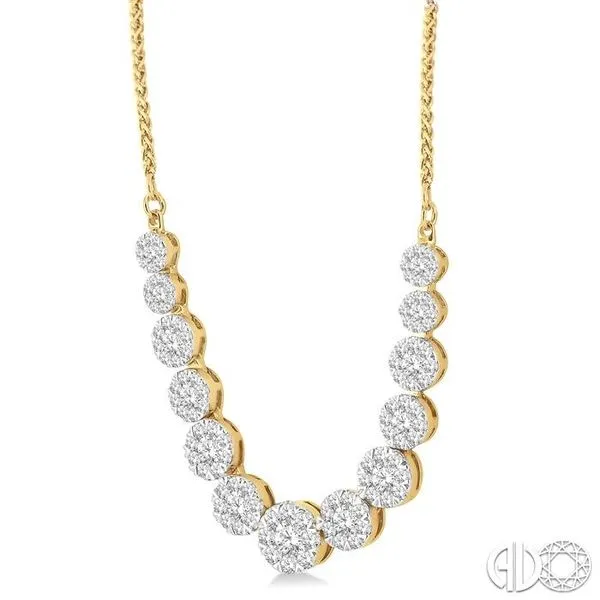 2 Ctw Round Cut Diamond Lovebright Necklace in 14K Yellow...