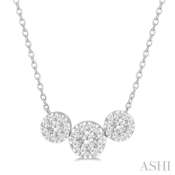 1 1/2 Ctw Triple Circle Lovebright Round Cut Diamond Neck...