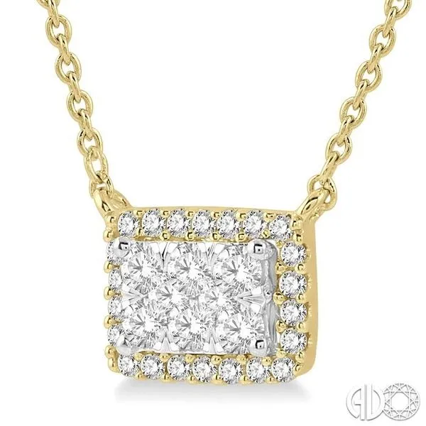 1 ctw Emerald Shape Round Cut Diamond Lovebright Necklace...