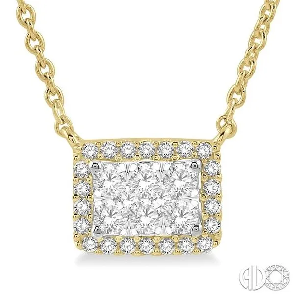 1 ctw Emerald Shape Round Cut Diamond Lovebright Necklace...