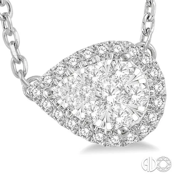 1/3 Ctw Reclining Pear Shape Lovebright Round Cut Diamond...