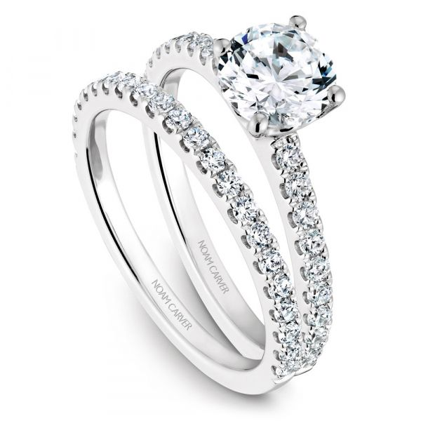 A Noam Carver Matching Band in Platinum 950 with 22 Round Diamonds Image 2 Grogan Jewelers Florence, AL